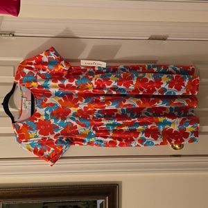 LARKY LARK WOMEN'S COLORFUL RED FLORAL DRESS SIZE MEDIUM